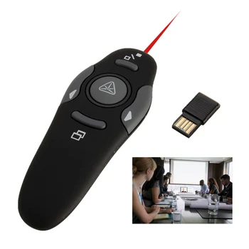 

Universal 2.4GHz Wireless Presenter Red Laser Pointers Pen USB Receiver RF Remote Control Page Turn PPT Powerpoint Presentation