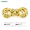 11*26mm Brass Cubic Zirconia Gold Clasps Hooks for Diy Jewelry Findings Accessories, Model: VK32 ► Photo 2/5