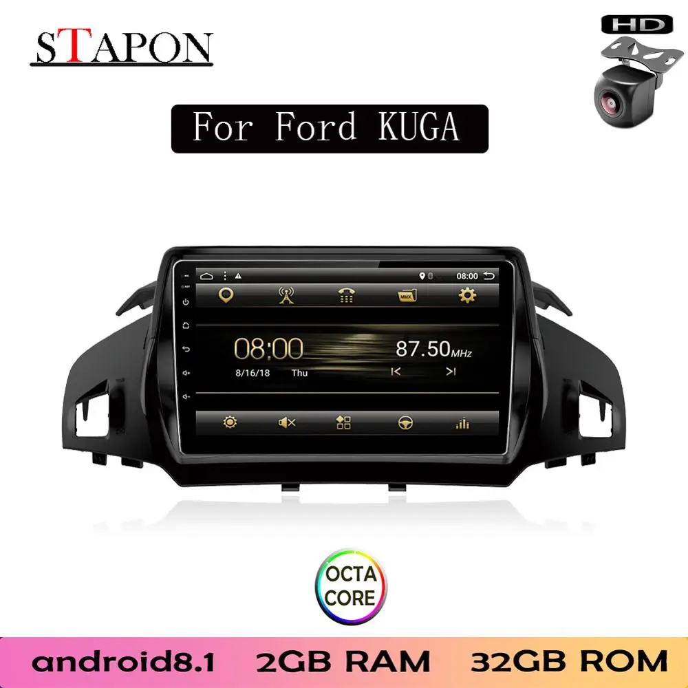 

STAPON 9inch for Ford KUGA 2013 Android 8.1 2GBRAM OCTA CORE Car DVD MP5 Multimedia Player with RDS Wifi GPS
