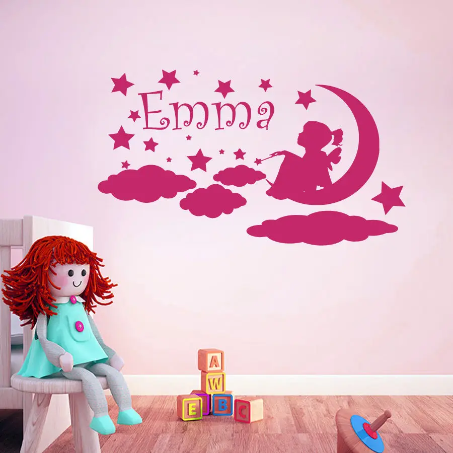 Personalized Wall Decals S Name Decal Nursery Moon Stars Sticker Personalized Wall Decals S Name Decal Nursery Moon Stars Sticker Vinyl In Stickers From Home Garden On Aliexpress Alibaba Group