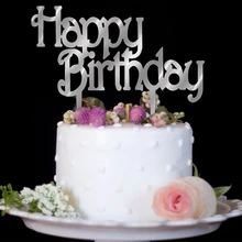 100 шт/партия креативный серебристый на день рождения Свадебный торт вставленный карта украшение для именинного торта украшения для торта для вечеринки