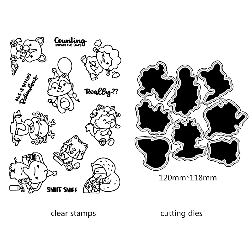 

AZSG Home girl Transparent Silicone Seal / Stamp DIY clip / album decoration transparent seal cutting mold set