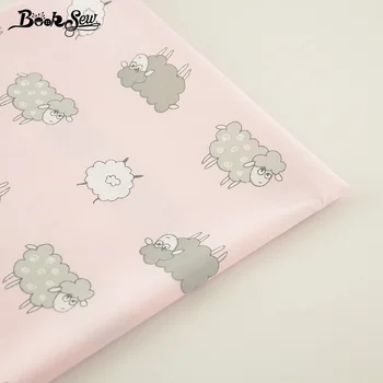 

New Arrival Pink Color Sheep Animals Patterns 100% Cotton Twill Fabric Home Textile Material Bed Sheet DIY Patchwork Dress