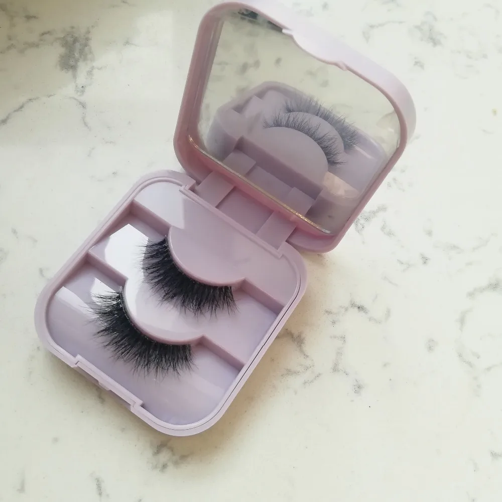 eyelash box package 3D 100 mink eyelash clear band 5D mink lash with customize box plastic