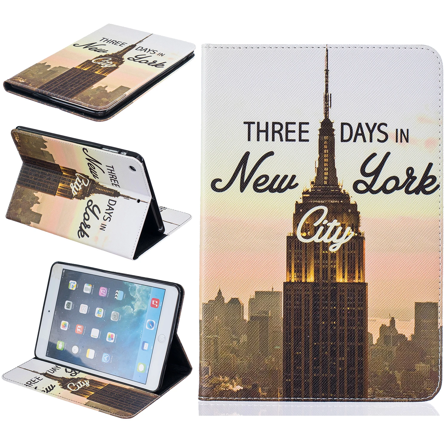 Eiffel Tower Print PU Leather Smart Cover Case For Apple