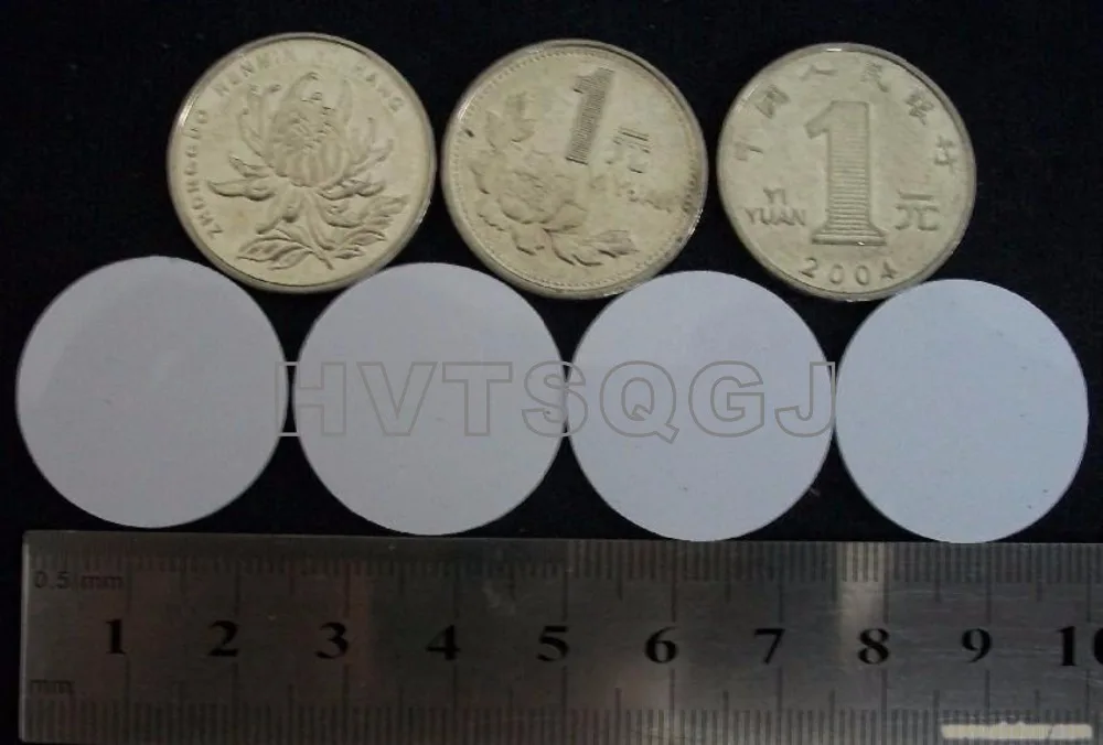 

200pcs Free shipping 13.56mhz IC PVC disc tag with adhesive backing