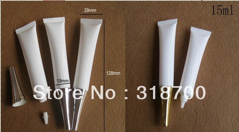 15ミリリットル白空の化粧品包装プラスチックソフトチューブアイクリームジェル梱包形態チューブ容器