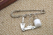 12pcs Supernatural inspired salt bottle protection themed charm kilt pin brooch 38mm