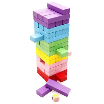 

Wooden Stacking Board Games Building Blocks for Kids - 48 Pieces