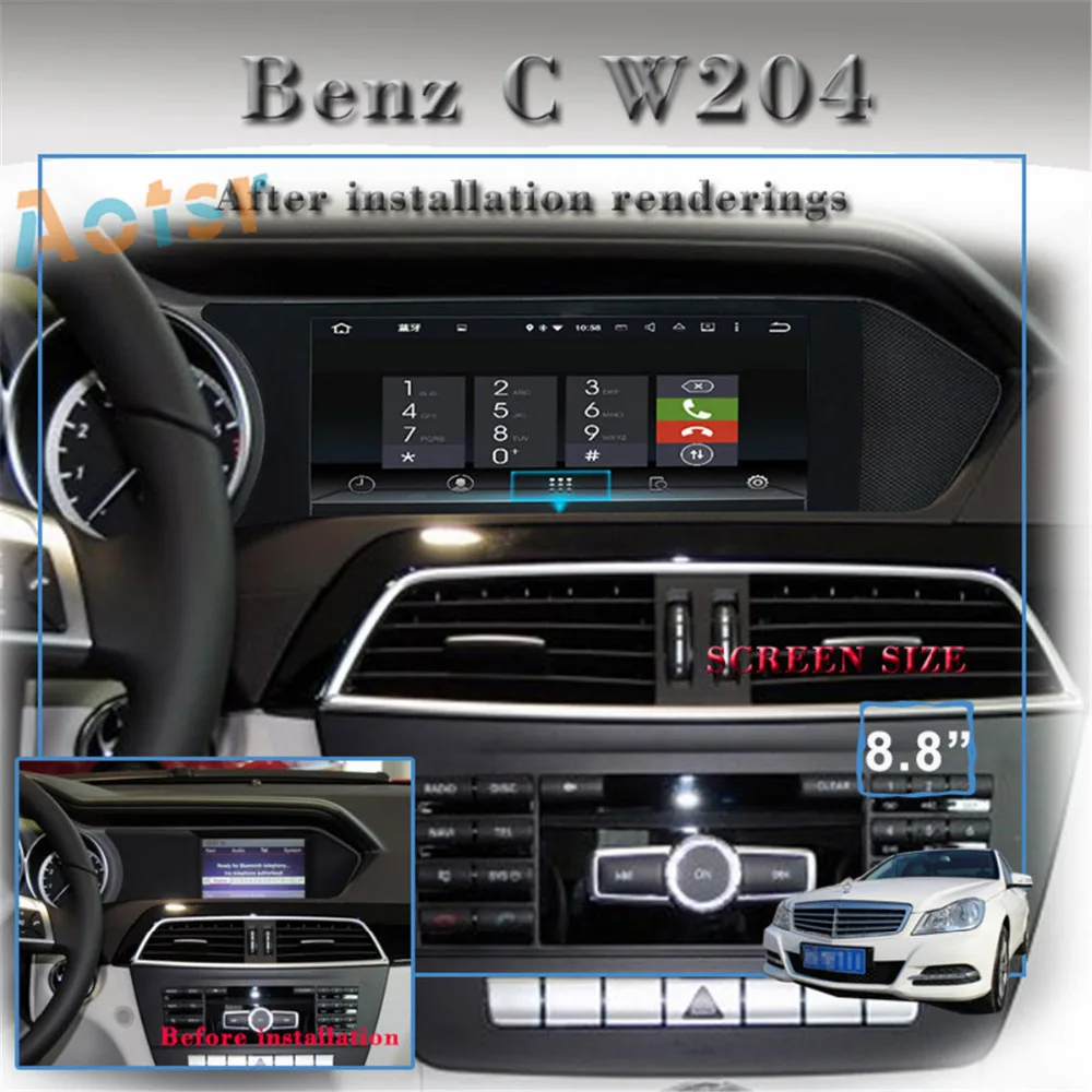 Excellent For For MERCEDES-BENZ C klasse C204 2011-2014 2 din Car multmedia DVD Player Radio GPS Navigation stereo 3