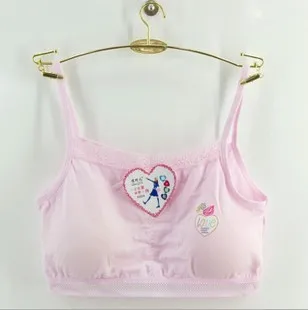3pcs lot wholesale love letter model soft cotton girls full figured print training bras sleeping