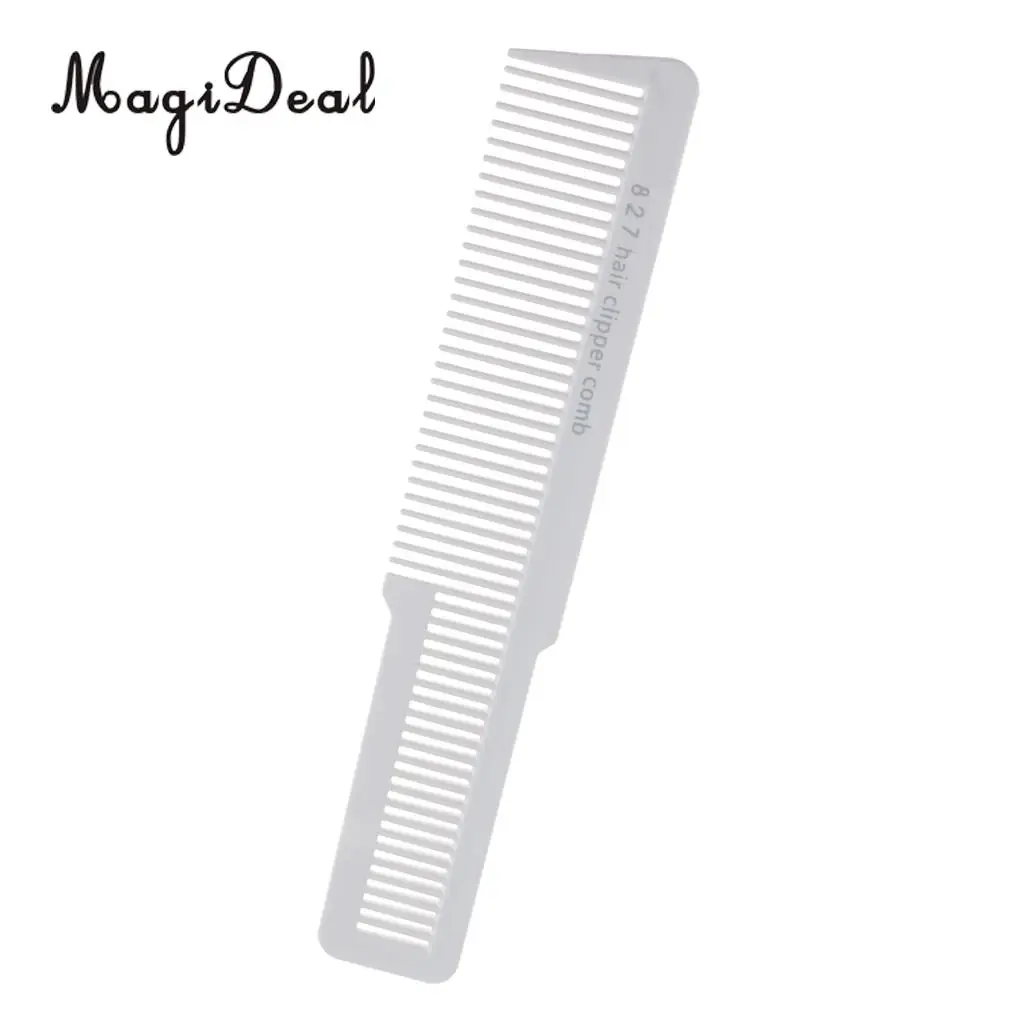 Professional Flat Top Stylist Salon Barber Clipper Cutting Hair Comb Pro Salon Styling Tool White