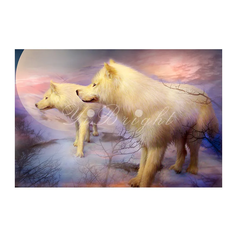 

5D Diamond Painting Spirit Of White Wolf Cross Stitch Animals Arts Needlework Home Decorative Full Square Diamond Embroidery LRR