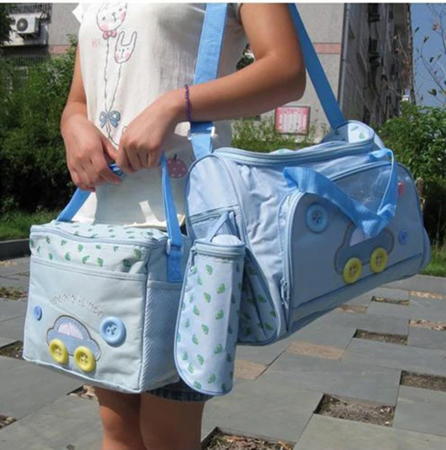 Fashion Baby Diaper Bag Waterproof Travel Printed Mummy Maternity Nappy Bag For Mom Multifunctional Large Capacity 4Pcs Care Bag (1)