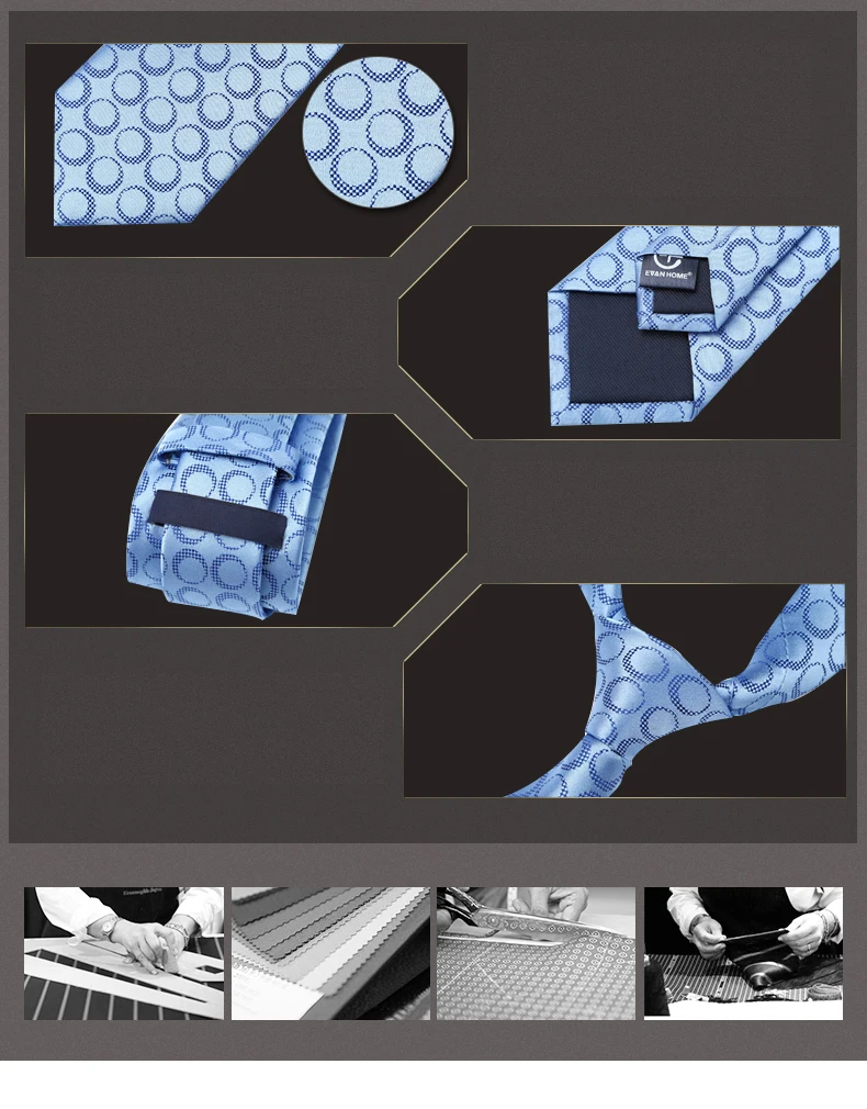 High End шелк натуральный ткань Дизайнеры галстуков Мода Новое поступление 7 см шеи галстук роскошный синий жаккард тканые мужские галстуки