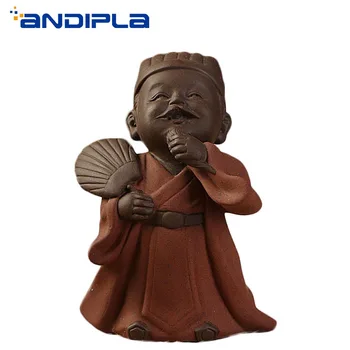 

Yixing Purple Clay Tea Pet Kung Fu Tea Set Accessories Handmade Character Statue Ornaments Feng Shui Lucky Souvenir Decoration