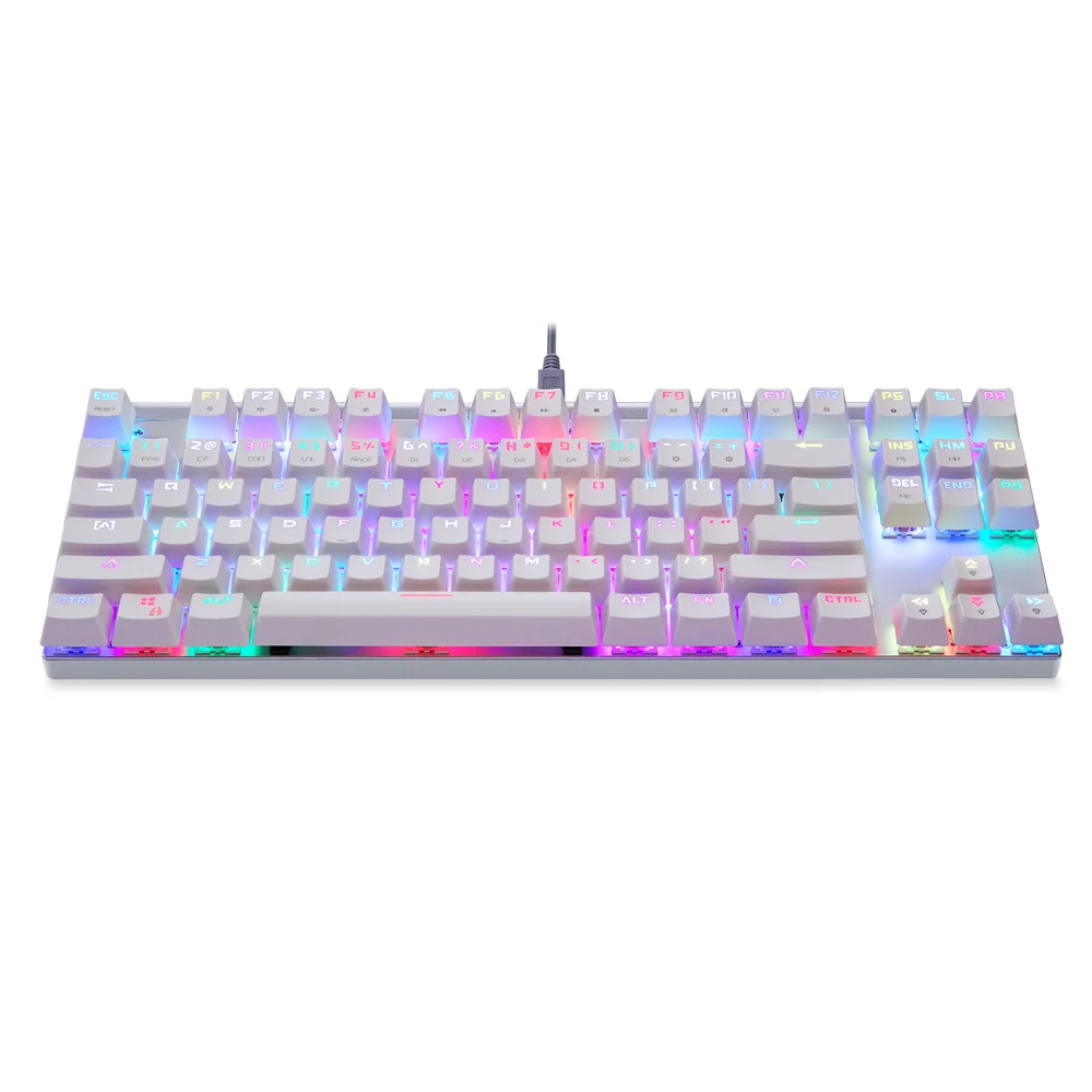 

New Arrival Motospeed CK101 RGB Light Mechanical Keyboard Ergonomic 87 Anti-ghosting Keys Blue/Red Switch 1.6m Cable