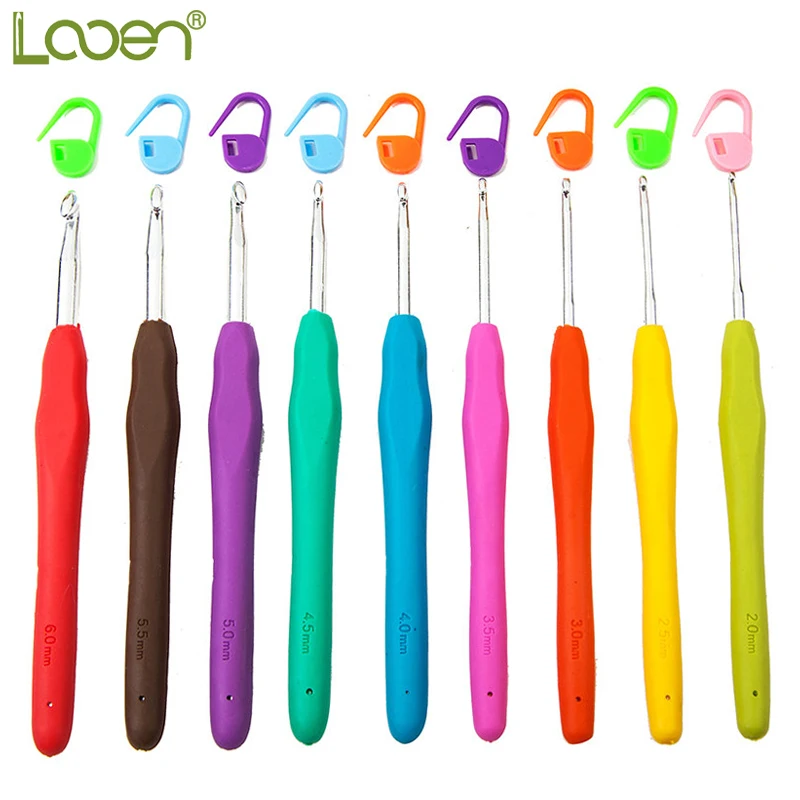 Multicolor Knitting Needles 9 Size Soft Grip Ergonomic Handle Yarn