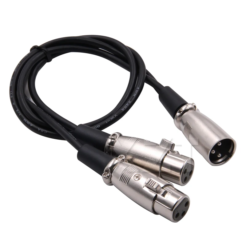 

Newest Arrival 1.5Ft 0.5M Premium XLR Male Plug to 2 XLR Female Jack Mic Audio Cable Adapter For Microphone Accessory