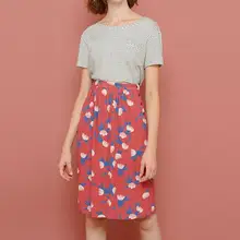 Jupe эмико Осака вишня цветочный принт Высокая талия Женская Летняя обувь юбка средней длины