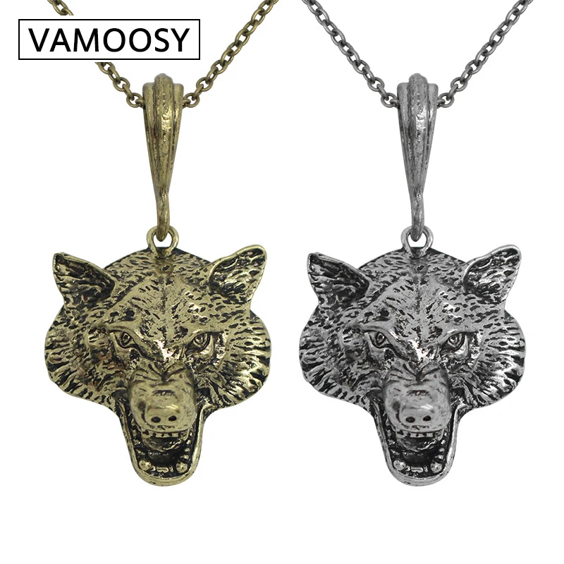 VAMOOSY 1 шт. волчье ожерелье с подвеской в форме головы для мужчин животное мощность