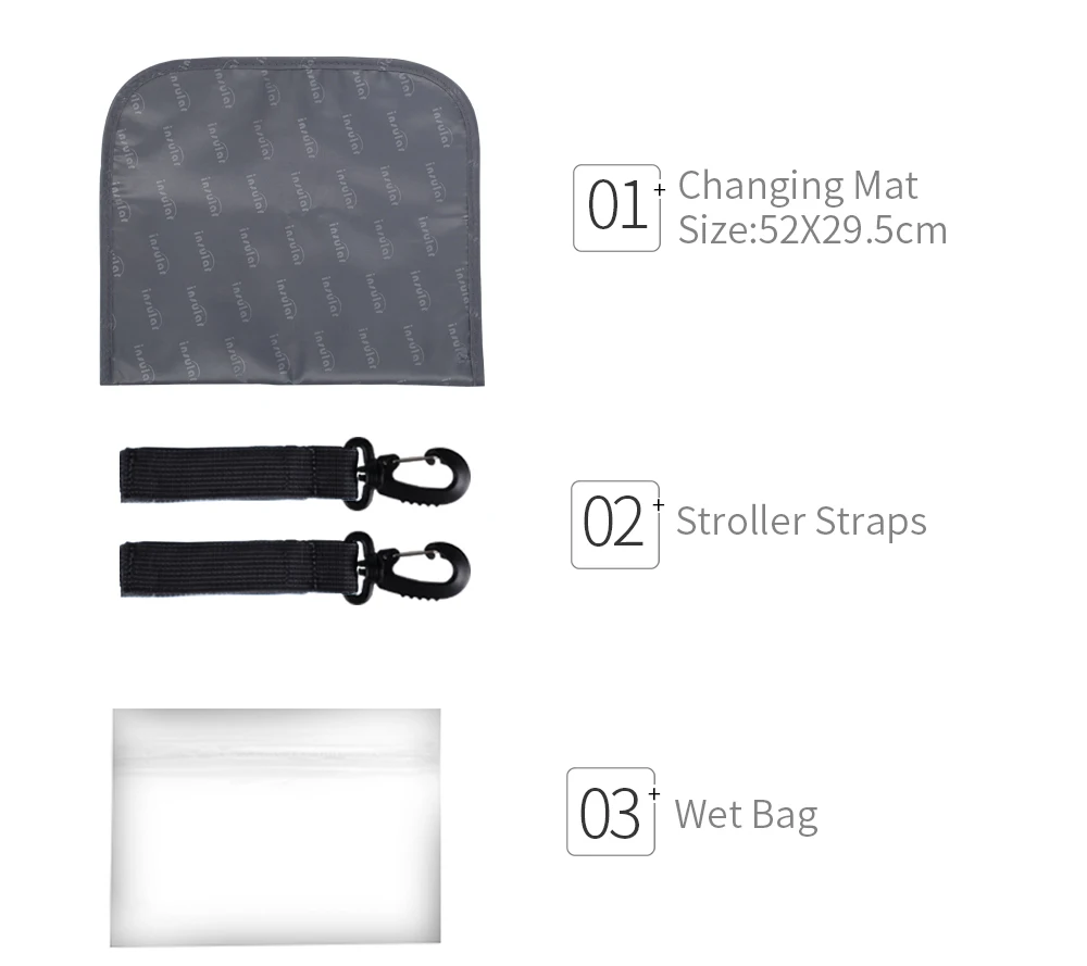 INSULAR унисекс сумка для подгузников, мам детские подгузники сумки сумка с лямками для коляски/пеленальный коврик/мокрое мешок