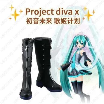 

hot Game VOCALOID Hatsune Miku Project diva x Cosplay Anime boots Shoes Custom-made