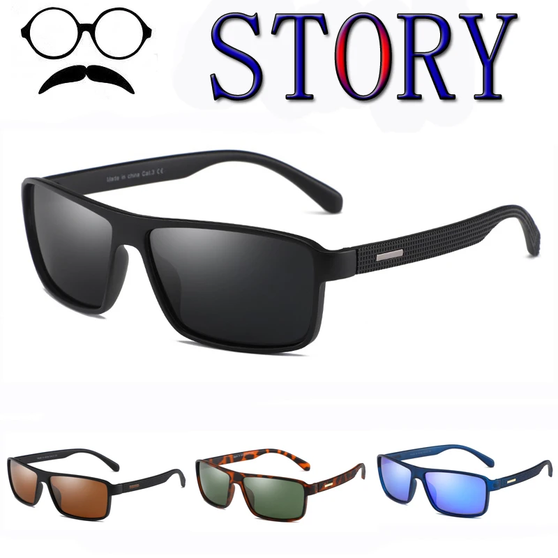 

Polarized sunglasses Coating Retro Men women cool Black Frame Square Eyewear Outdoor Fishing Male Sports Goggle Oculos Unisex