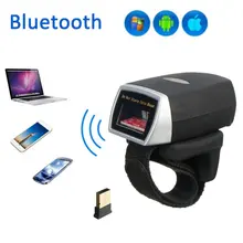 Mini Bluetooth Scanner Barcode Reader Laser Weirless Scanner Wearable Ring Bar Code Scanner 1D Reader Scan for Phone PC Tablet