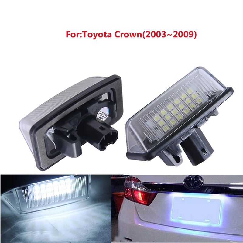 Светодиодная лампа для номерного знака Toyota Crown 03 08. Для Alphard Camry hybird 2012 UP Corolla Prius Yaris