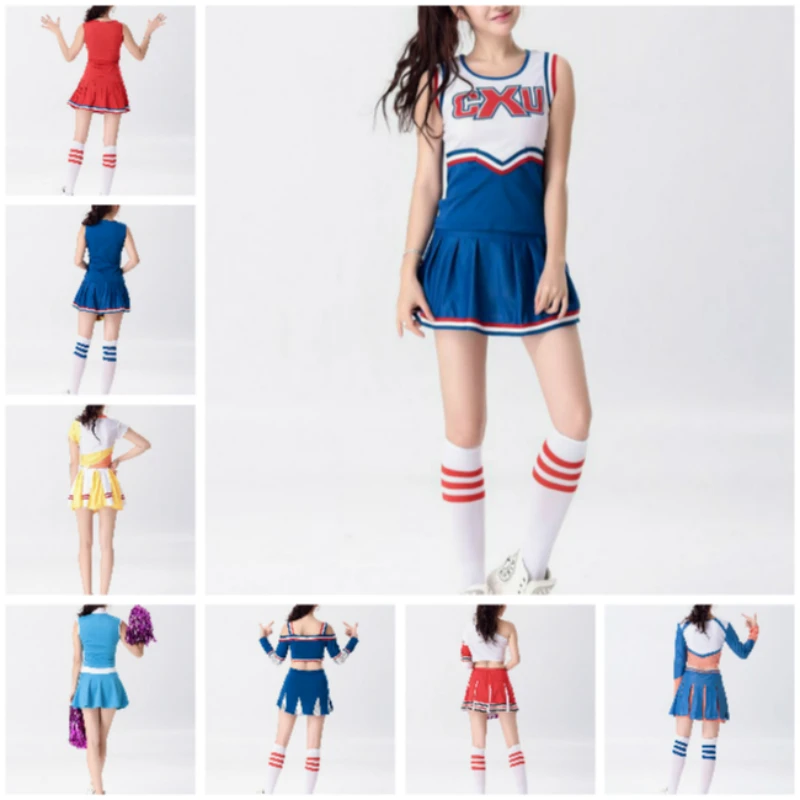 تأثيري ل التشجيع فستان بتصميم حالم مع جوارب البحر البحرية موحدة المدرسة فتاة الرياضة المنافسة المشجع زي هالوين