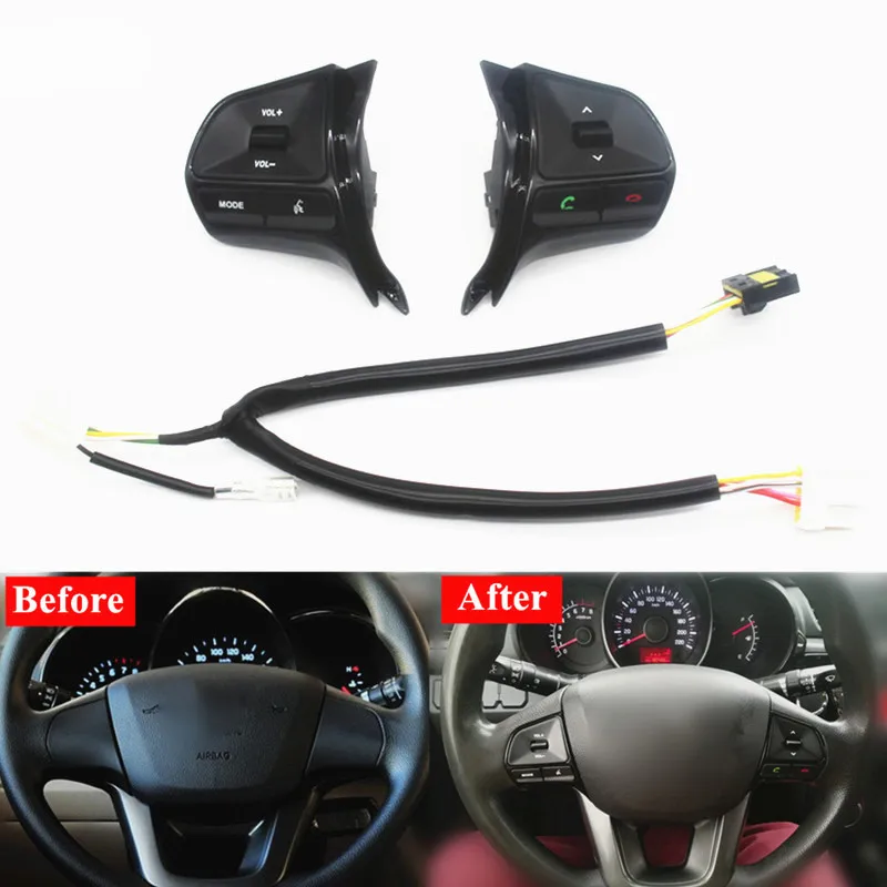 Para KIA RIO 2011-2014 botón de control de volante multifuncional interruptor de volumen de teléfono de Audio para accesorios de coche bluetooth Para KIA RIO 2011-2014 botón de control de volante multifuncional interruptor de volumen de teléfono de Audio para accesorios de coche bluetooth