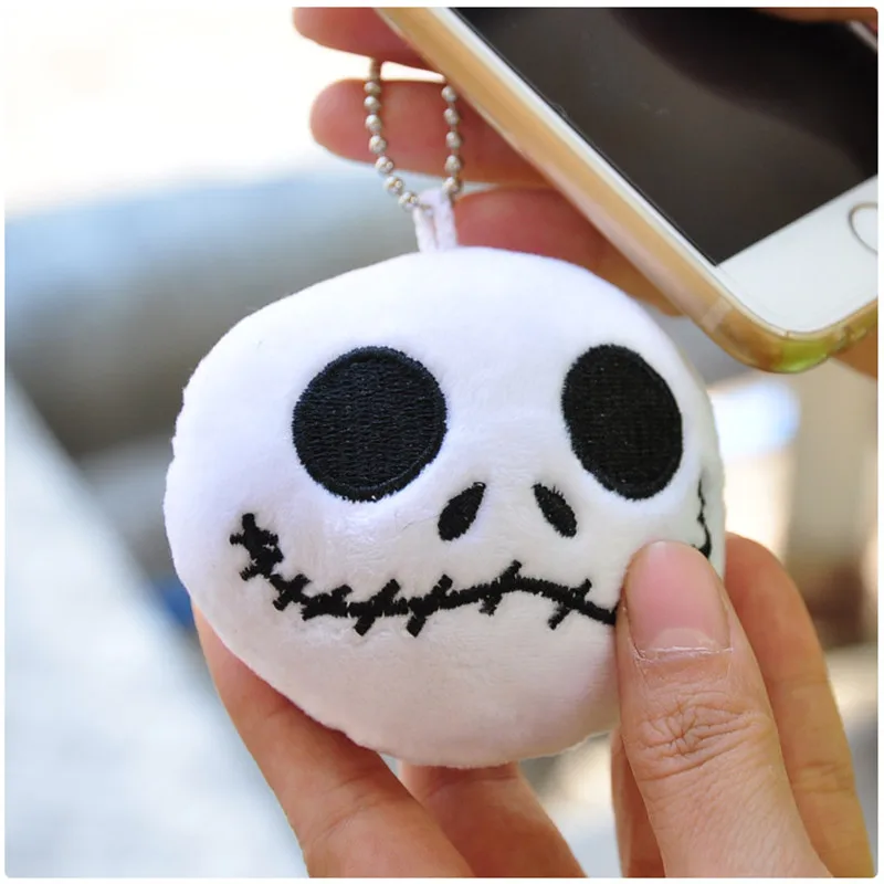 2017 New The Nightmare Before Christmas Jack Skeleton Plush Toys Key Bag Pendants Dolls Halloween Gift 7-8cm 12pcslot Randomly (3)