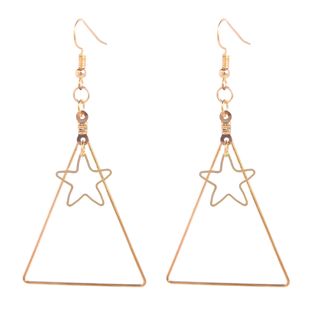 Geometric Dangle Earring Vintage Triple-cornered Star Gift Earrings For Women | Украшения и аксессуары