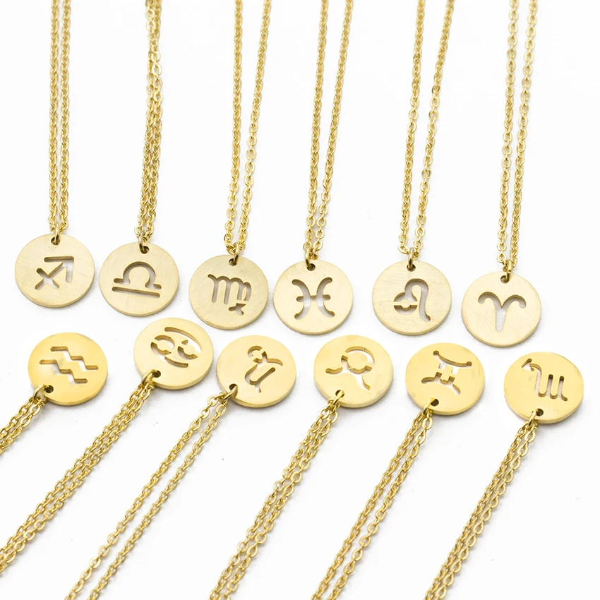 

Zodiac Necklace Women's Constellation Necklaces Celestial Keepsake Jewelry Virgo Taurus Leo Gemini Pendant Collier Bijoux Femme