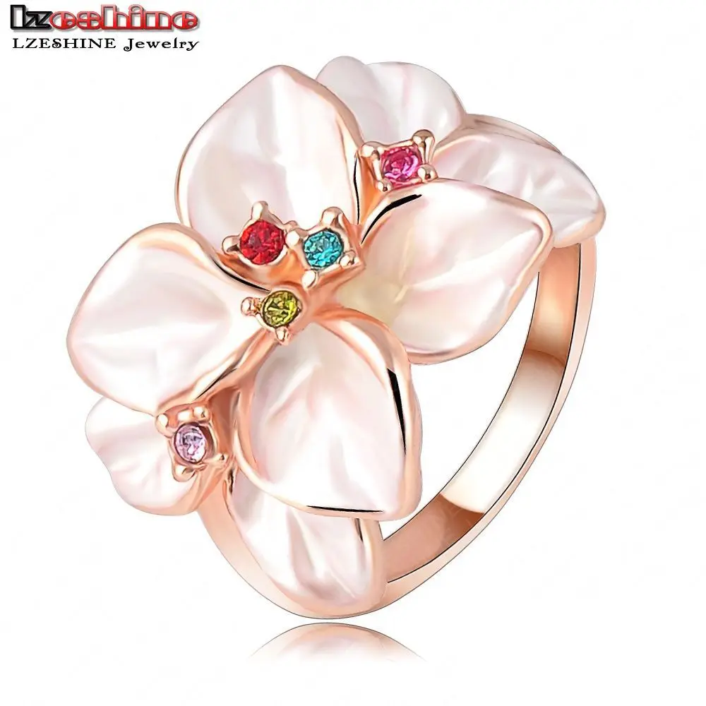 LZESHINE Christmas Big Sale Jewelry Ring Rose Gold Color Austrian