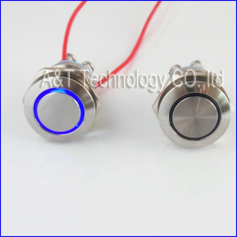 

CMP 19mm Metal Anti vandal Waterproof Doorbell Push Button Screw Terminal 12v Blue Led Angel eye Illuminated Car Power Switch