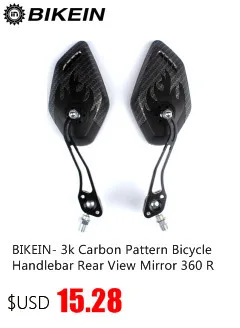 BIKEIN- 3k Carbon Pattern Bicycle Handlebar Rear View Mirror 360 Rotate Racing Mountain Bike Parts Reflective Safety Mirror 22mm