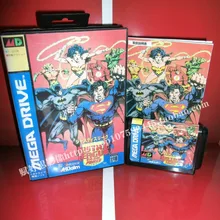 Sega MD игра-Лига Справедливости с коробкой и руководством для 16 бит Sega MD игра картридж megadrive бытие системы