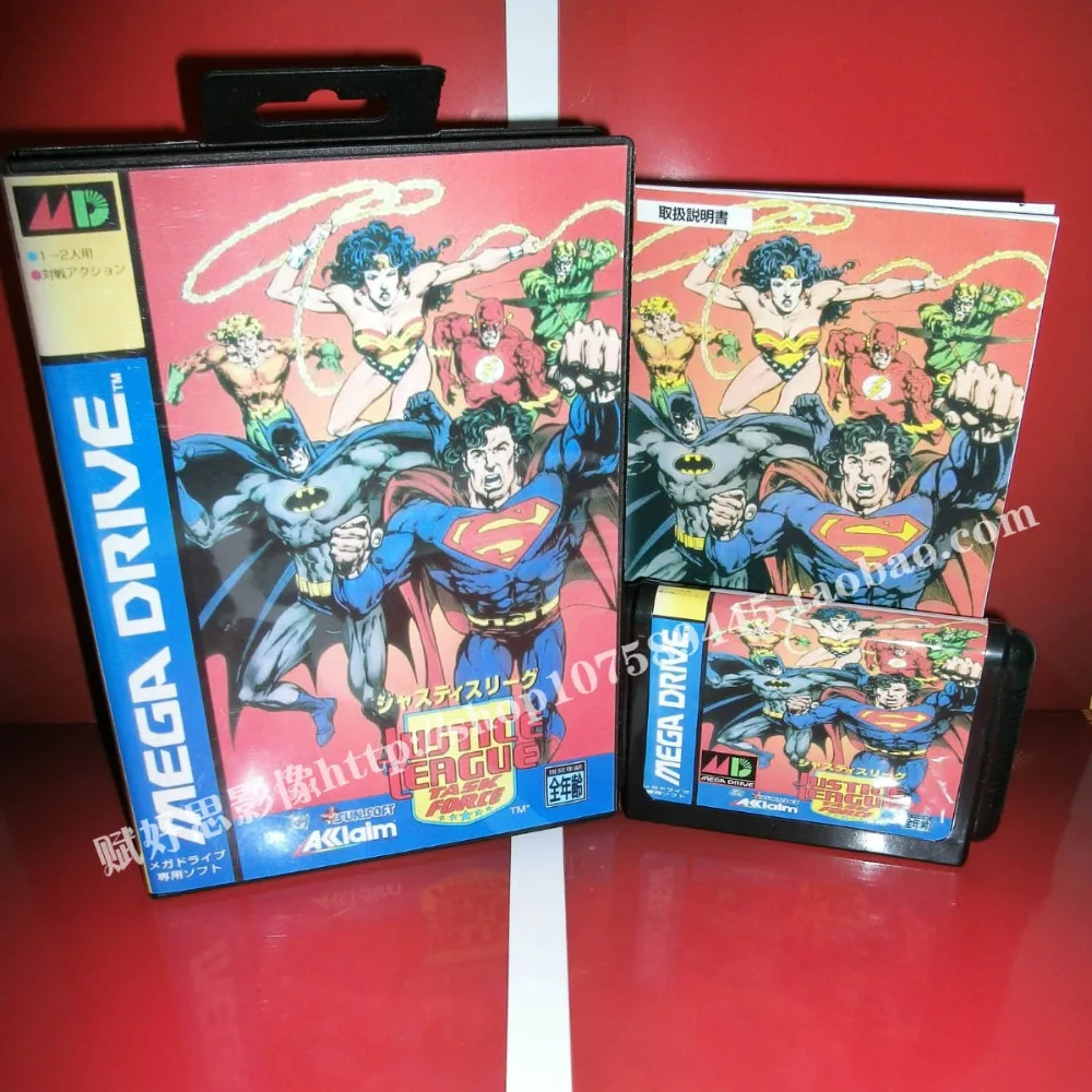 Sega MD game Justice League with Box and Manual for 16 bit Sega MD game ...