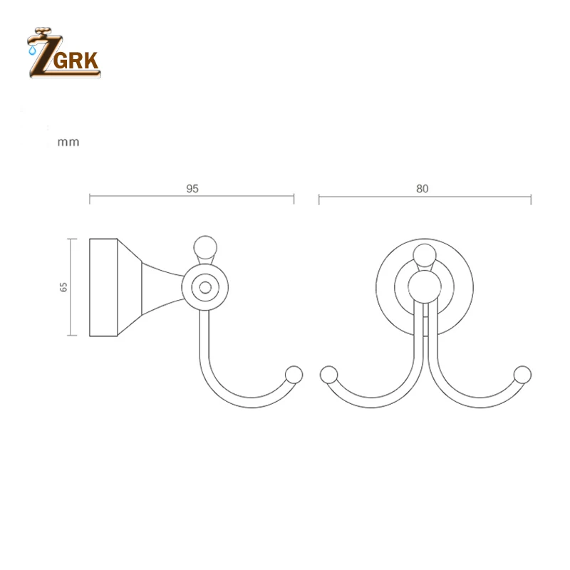 ZGRK латунные крючки для ногтей медь 1-3 Европейская Одежда Крючки медный крюк Ретро настенная одежда вешалки пальто крюк