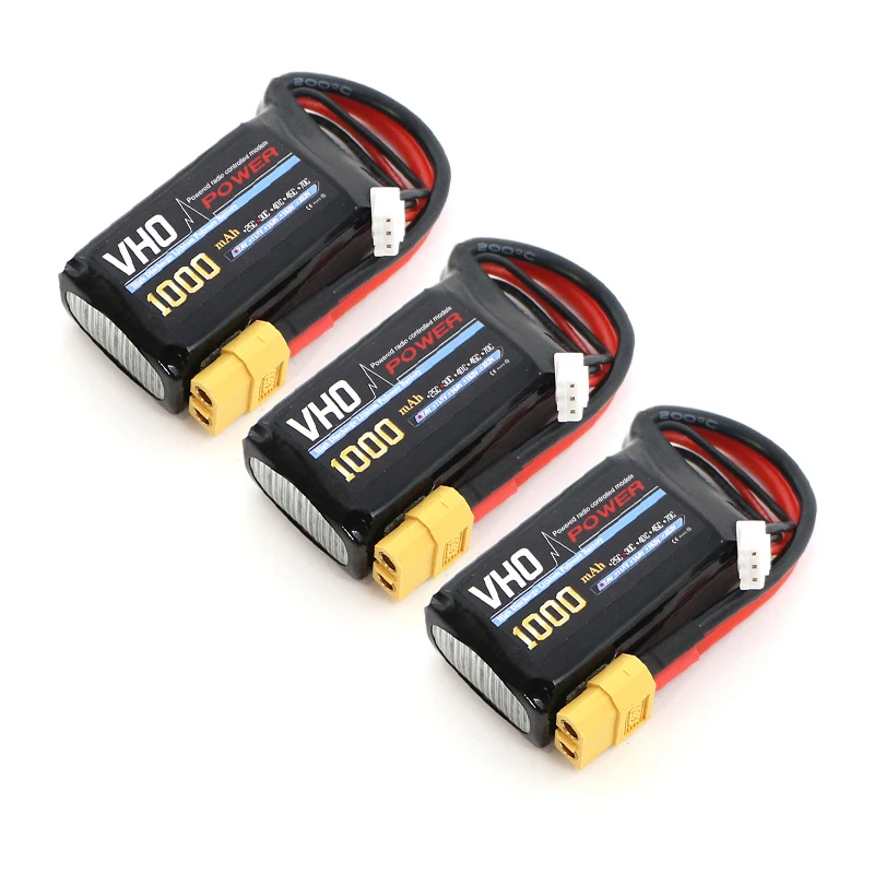 VHO 1 шт. lipo Батарея 7.4 В 1000 мАч 30C 2 S XT60/XT30/tx Разъем для RC drone вертолеты моделей