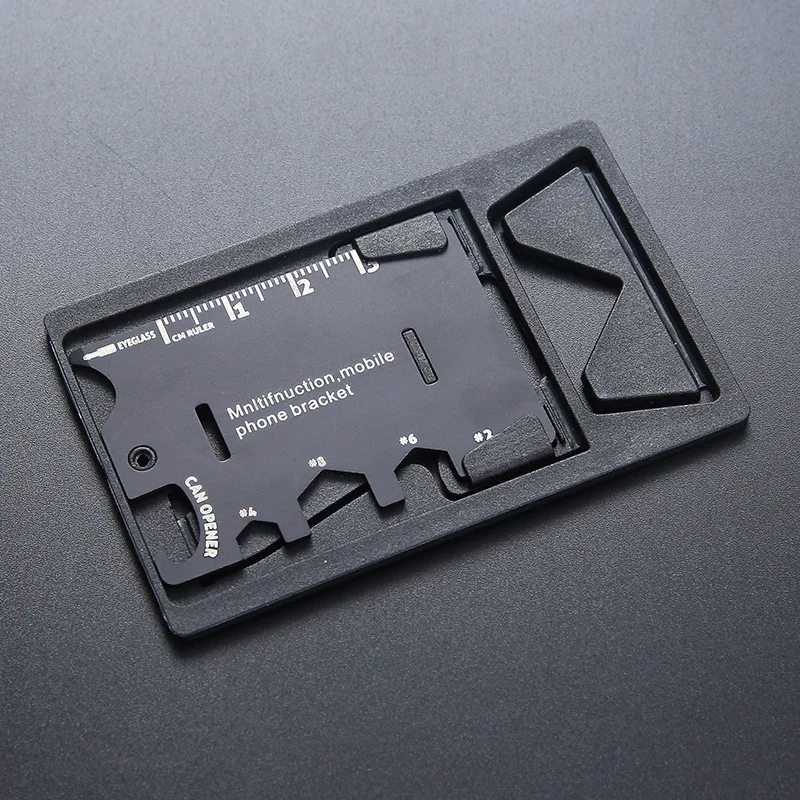 

Multi Tool Card Camping Lifesaving Army Knife Card Multi-purpose Stainless Steel Mobile Phone Holde Tool Combination Saw Wrench