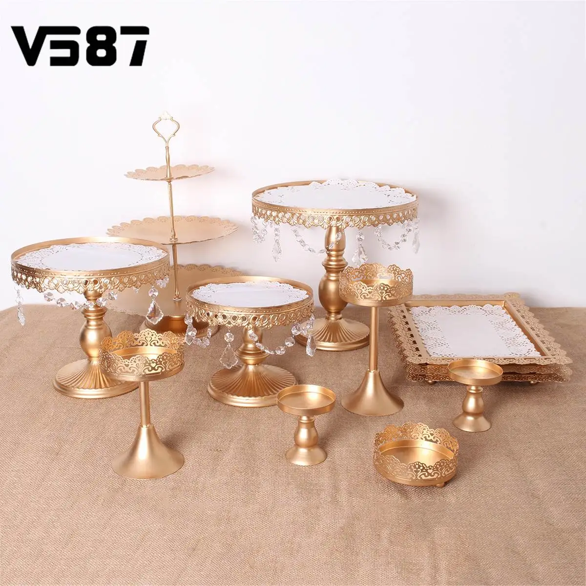 12pcs set crystal metal