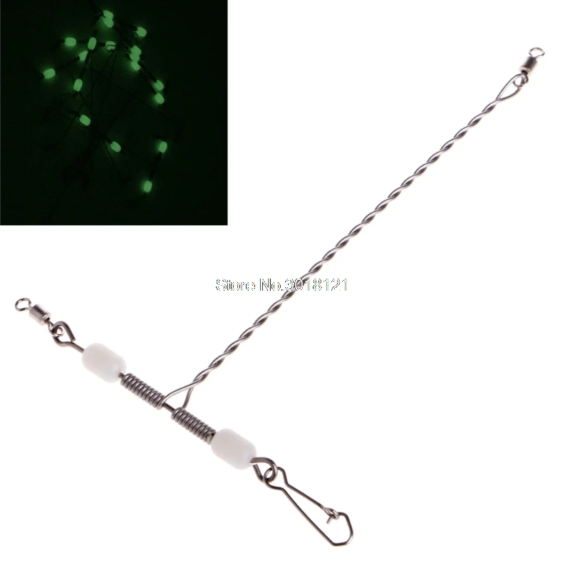 

5 x Stainless Steel Luminous Beads Balance T-shape Swivel Snap Fishing Connector Fishing Tackle Accessories Drop ship