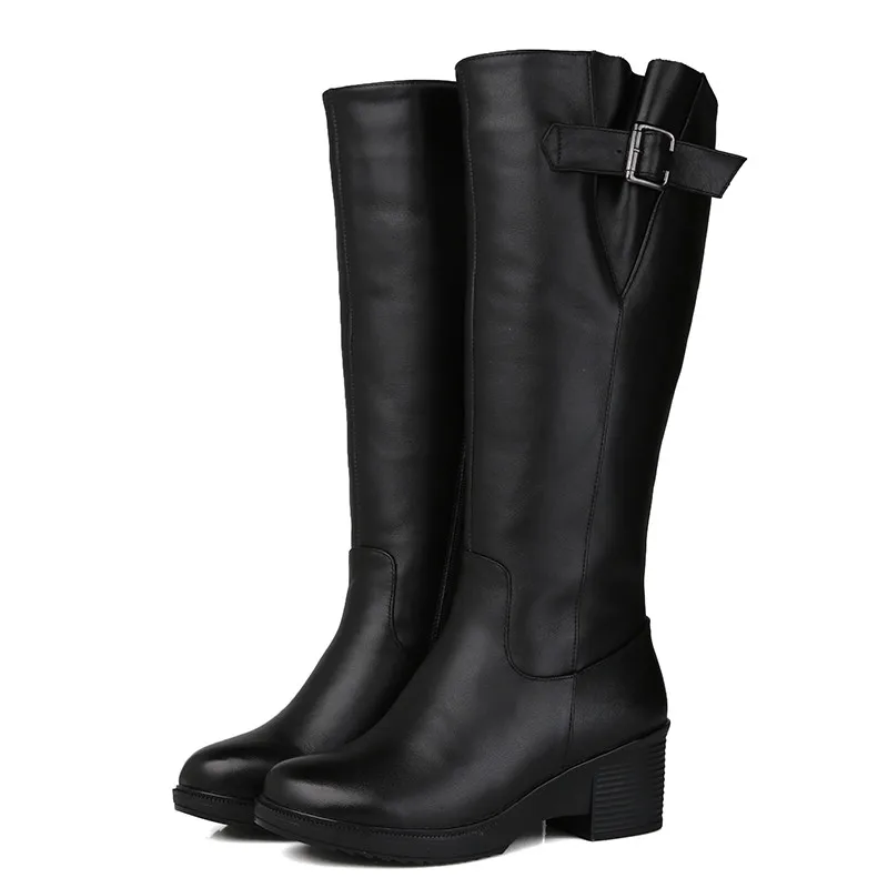 Skup ASUMER rozmiar 35 43 modne buty z prawdziwej skóry okrągłe toe zip średnio wysokie buty z cholewami kobiety shearling wełna zima utrzymać ciepłe buty na śnieg