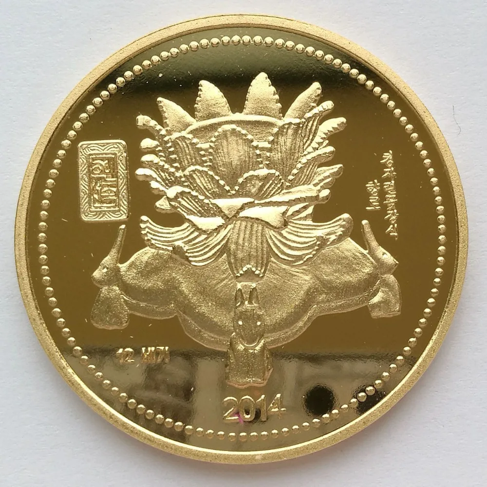 38mm “Lotus Flower” Brass Comemorative Coin DPRK North Korea -in Badges