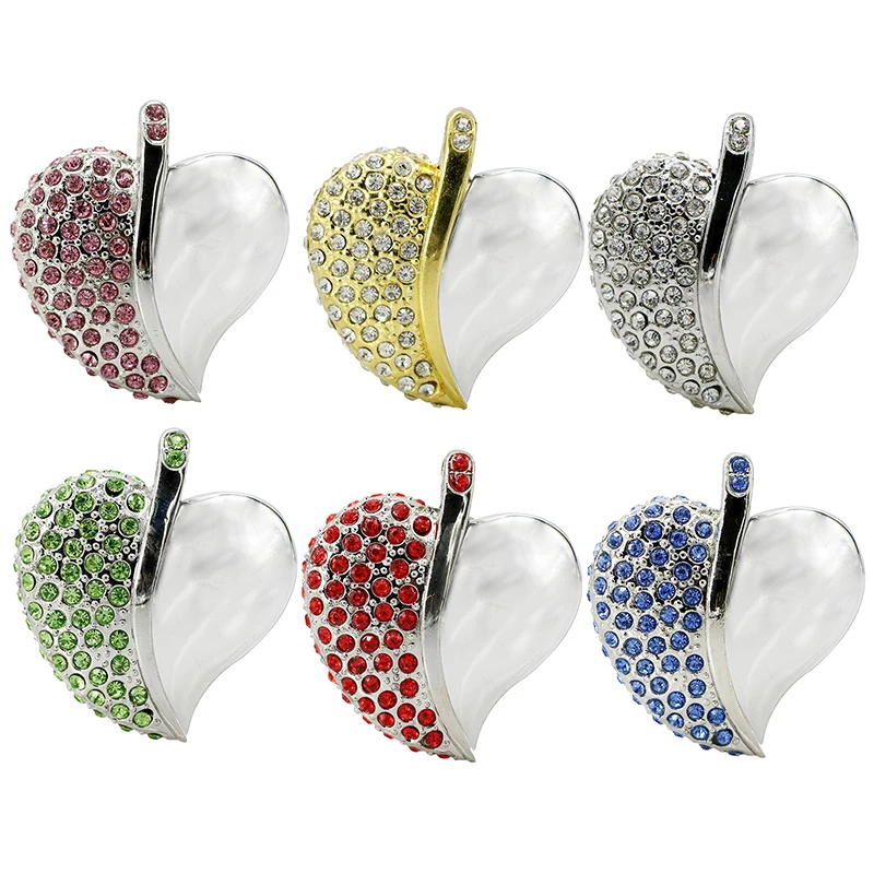 Special Durable 2GB Color : Silver Silver Heart Shaped Diamond Jewelry USB Flash Disk