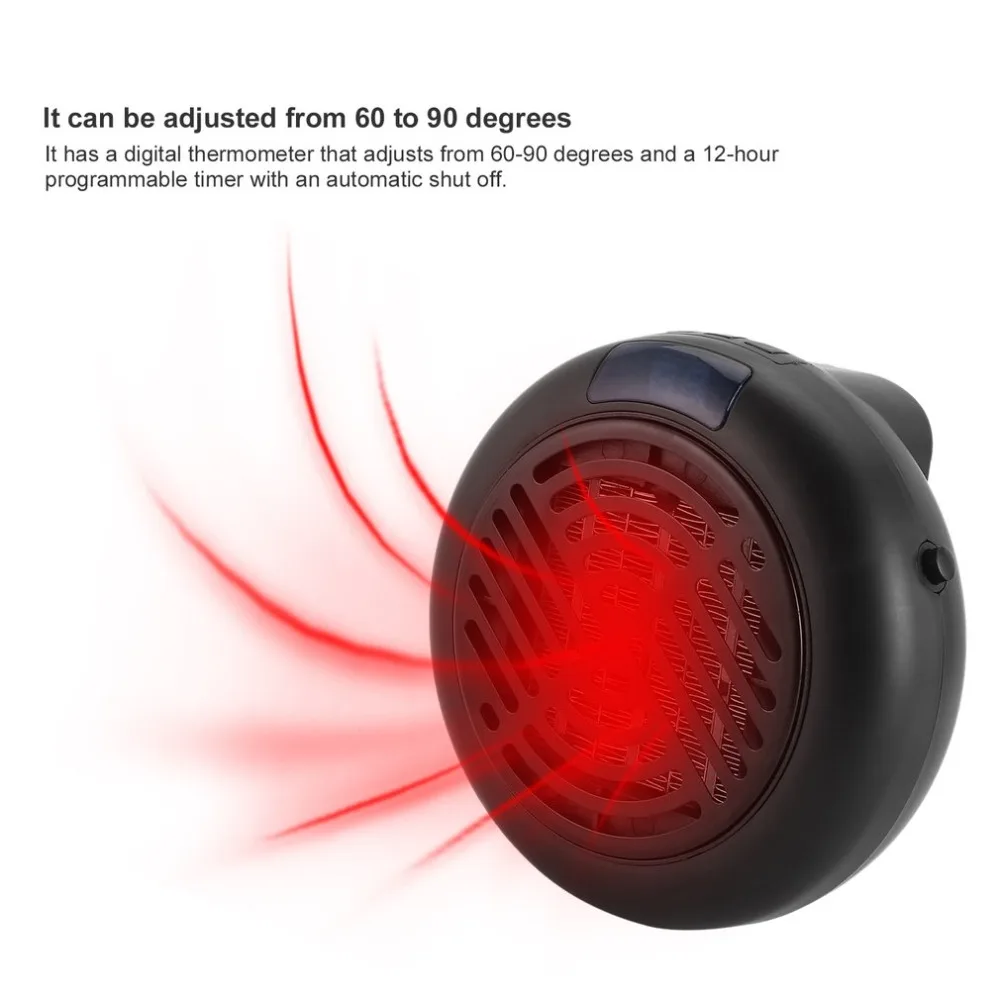 

900w Mini Warm Air Blower Wall-outlet Portable Heater Auto Shut-off Compact And Powerful Digital Led Screen EU/US Plug