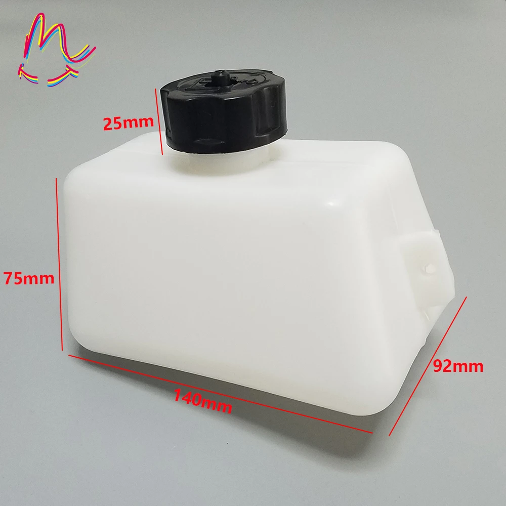 1L White Body Black Cap Plastic Motorcycle Petrol Fuel